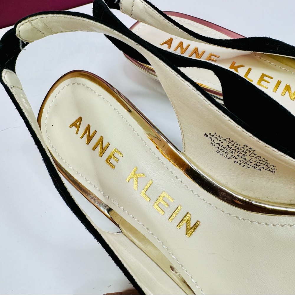 { Anne Klein } : Black Suede “Akfarrah” Silngbacks - Picture 3 of 6